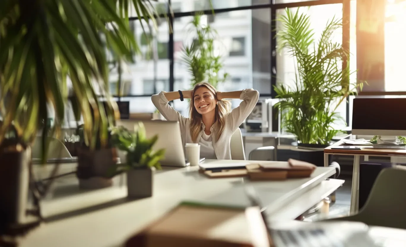 Sieviete ofisa darbā 