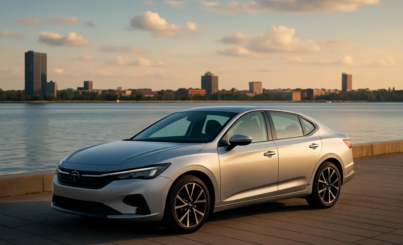 Sedans stāvlaukumā krastmalā